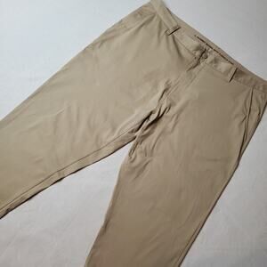 Rhone Men's Size 38X28 Commuter Pants Slim Straight Leg Beige 100036